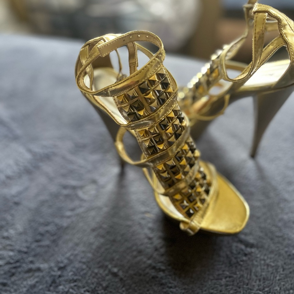 Platform Gold Heels - image 3